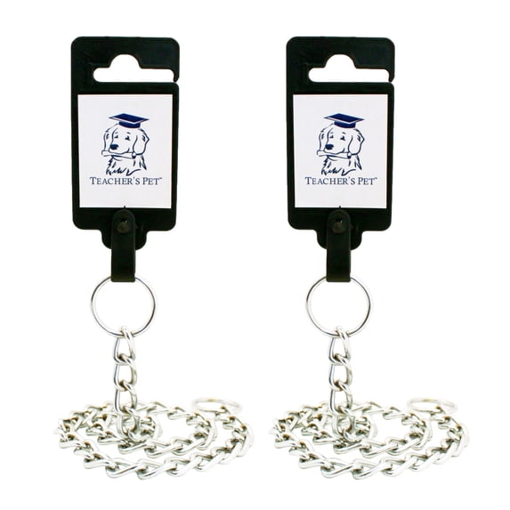 Teacher's Pet Stainless Steel Slip Heavy Chain Training Collar - Strong, Durable, Weather Proof, Tarnish Resistant Metal Chain (Large, 21.65 inches)