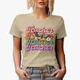 thumbnail image 1 of Teacher with Retro Butterfly & Flowers Art Merch Gift, Tan T-Shirt, Small, 1 of 5