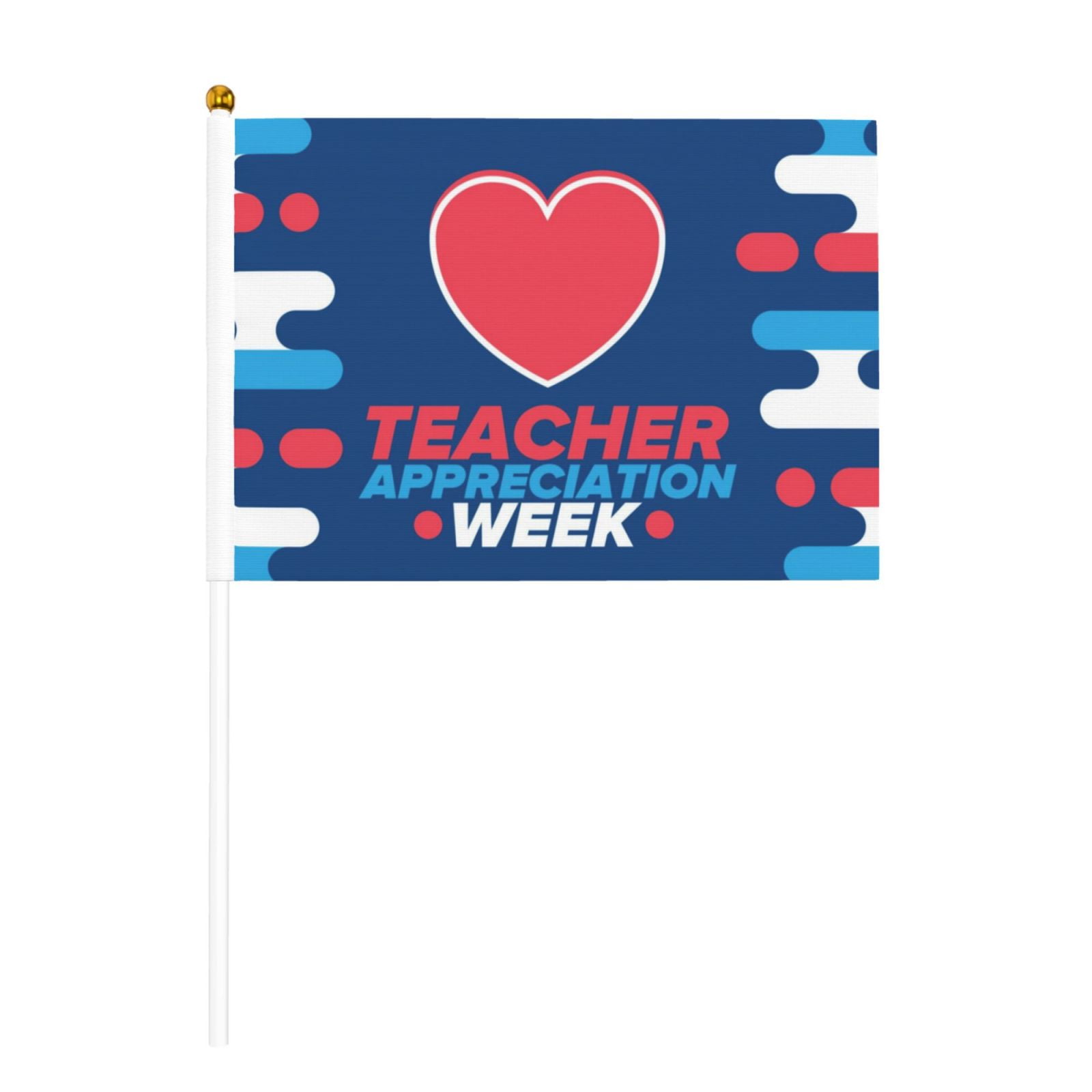 Teachers Appreciation Week Flags 6 Packs Mini Handheld Flag Desk Flag 5
