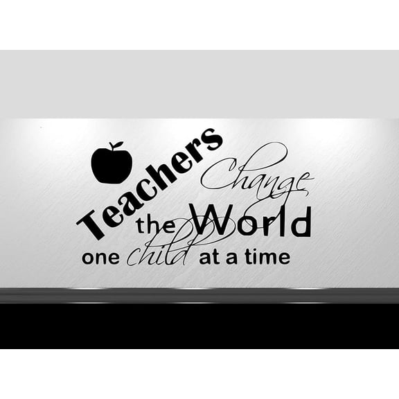 Teachers Change The World One Student at a Time Teacher Vinyl Decal Teaching Learning Education School Classroom Decor Wall Sticker (13" X 22")