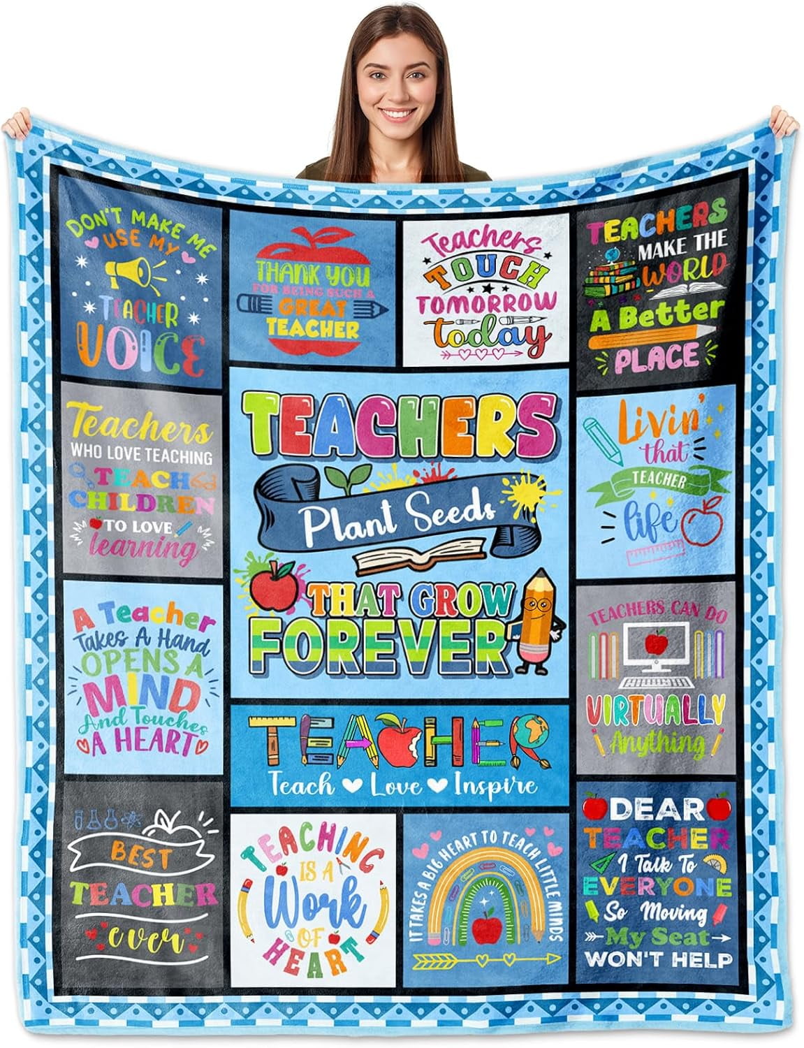 Teachers Day Blanket, Teacher Appreciation Gifts, Teacher Gifts Blanket 60"x50", Teacher Gifts for Women &Men, Best Teacher Gifts, Birthday Gifts for Teachers, Teacher Retirement Gifts