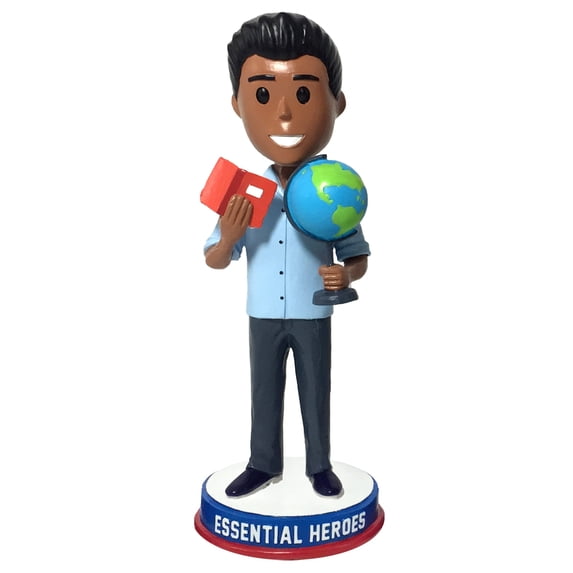 Teachers Educators Professors Essential Heroes Bobblehead Male Dark Skin Tone