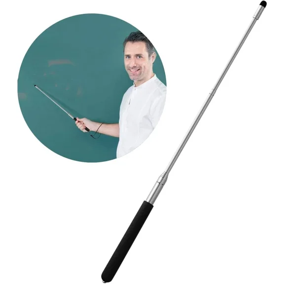 Teachers Pointer Stick, Telescopic Teaching Pointer, Retractable Black