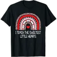 thumbnail image 1 of Teachers Valentines Day I Teach The Sweetest Hearts Rainbow T-Shirt TShirt, 1 of 4
