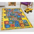 thumbnail image 1 of Teaching ABC Blocks Party accent Kids Educational play mat For School/Classroom / Kids Room/Daycare/ Nursery Non-Slip Gel Back Rug Carpet-3 by 5 feet, 1 of 10