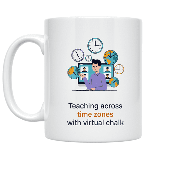 Teaching Across Time Zones with Virtual Chalk - Online Tutor - 11 oz Ceramic Coffee Mug