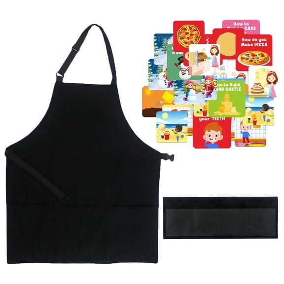 Teaching Apron Picture Book Teaching Apron Interesting Toys with Cards Storage Pocket for Children Teacher