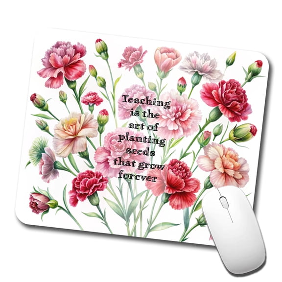 Teaching Art Of Planting Seeds Appreciation Carnations Flowers Mouse Pad Low Profile Gaming Mat