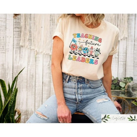 Teaching Future Leaders Shirt, Groovy Teacher Shirt, Cute Teacher Shirt, Kindergarten Teacher Tee, Back To School Gift