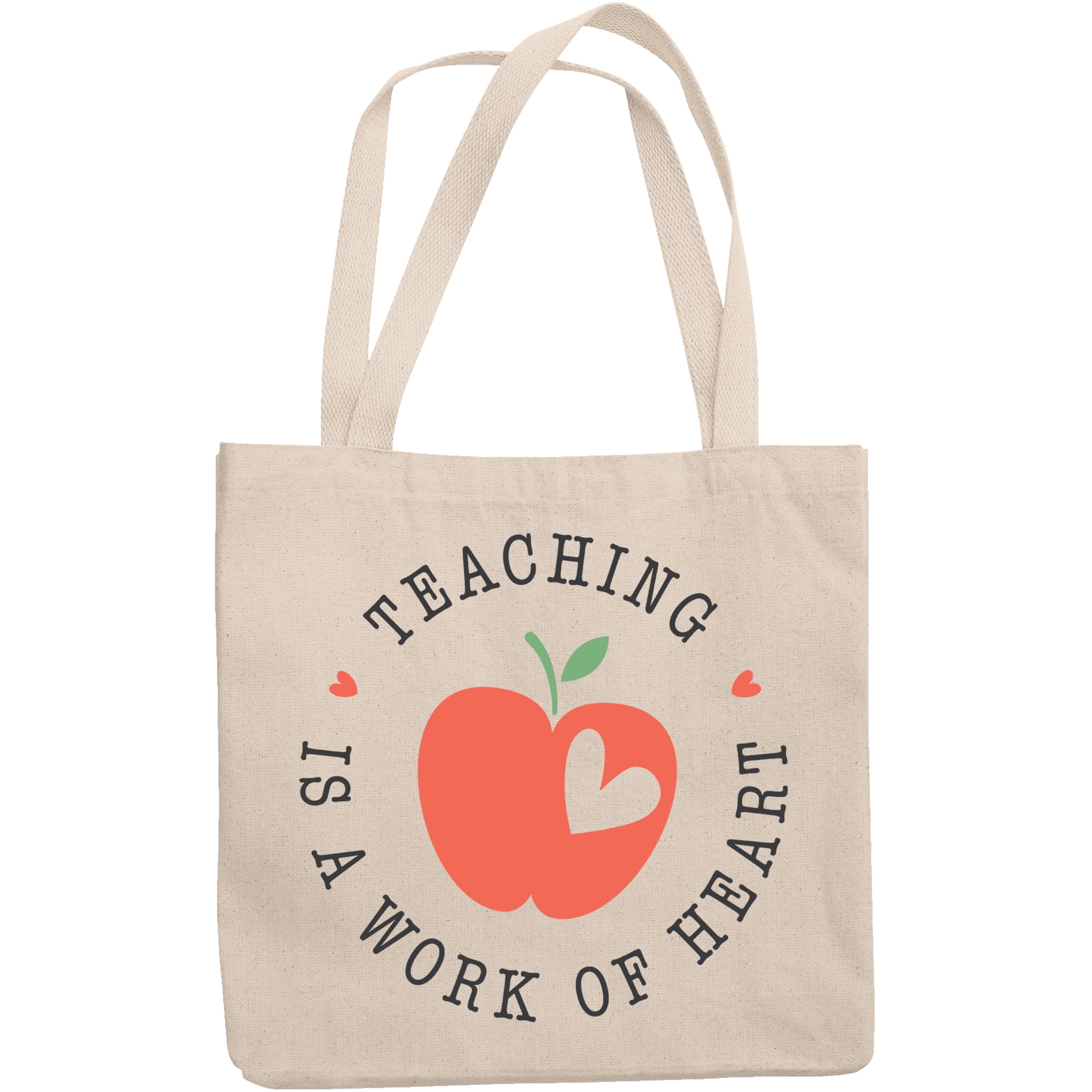 Teaching Is a Work of Heart Quote with Apple Art, Teacher Merch Gift ...