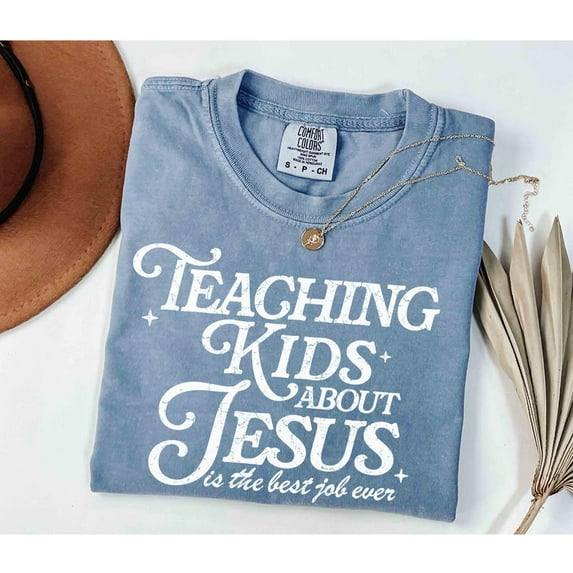 Teaching Kids About Jesus Shirt, Teach About Jesus Shirt, Christian Teacher shirt, Bible School Tee, Sunday School Shirt TH-A150542
