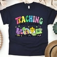 thumbnail image 1 of Teaching Lucky Charms Rainbow St. Patrick’s Day Teacher Shirt , Navy, Size 3XL, 1 of 6