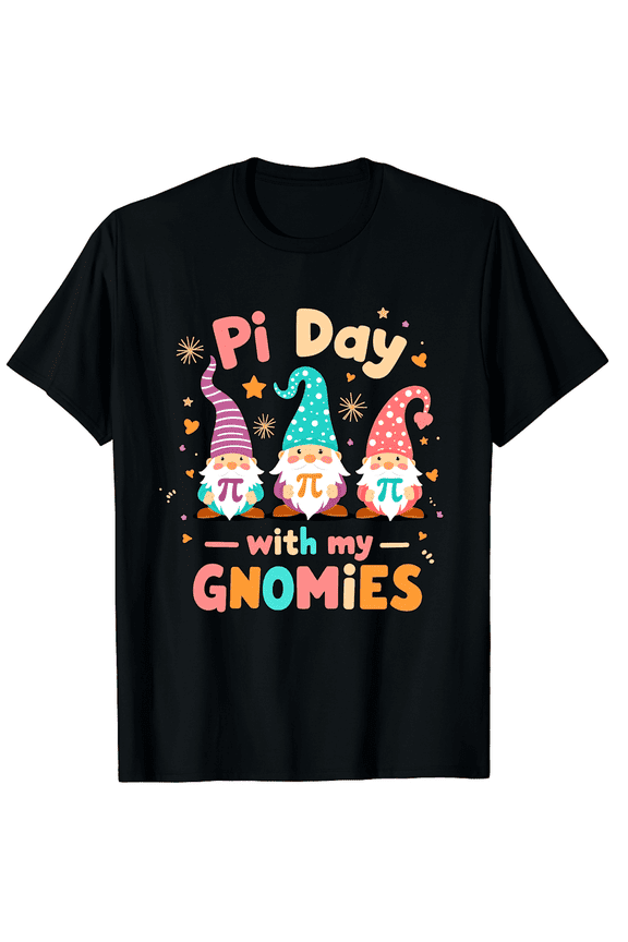 Teaching Pi Day Gnome Teacher Gnomie Funny Men Women Short Sleeve Graphic T-Shirt