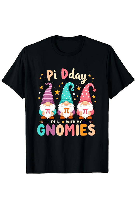 Teaching Pi Day Gnome Teacher Gnomie Funny Men Women Short Sleeve Graphic T-Shirt