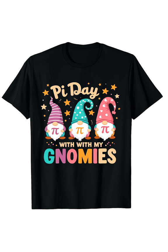 Teaching Pi Day Gnome Teacher Gnomie Funny Men Women Short Sleeve Graphic T-Shirt