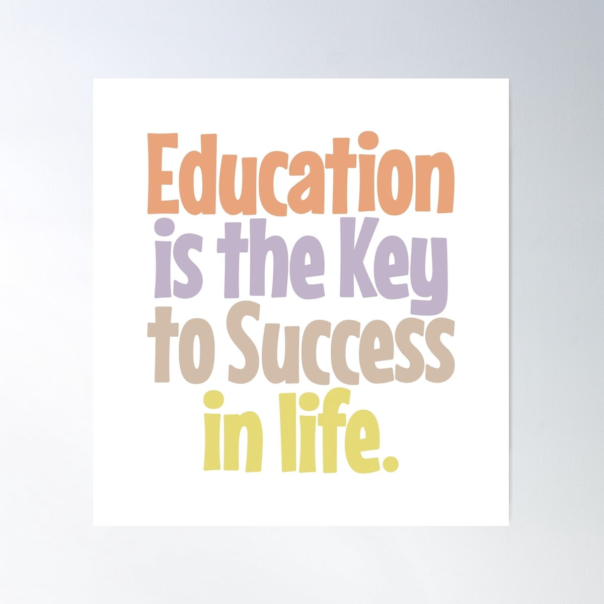Teaching Quotes Education Is The Key To Success In Life Poster Wall Art, Modern Wall Decor ...
