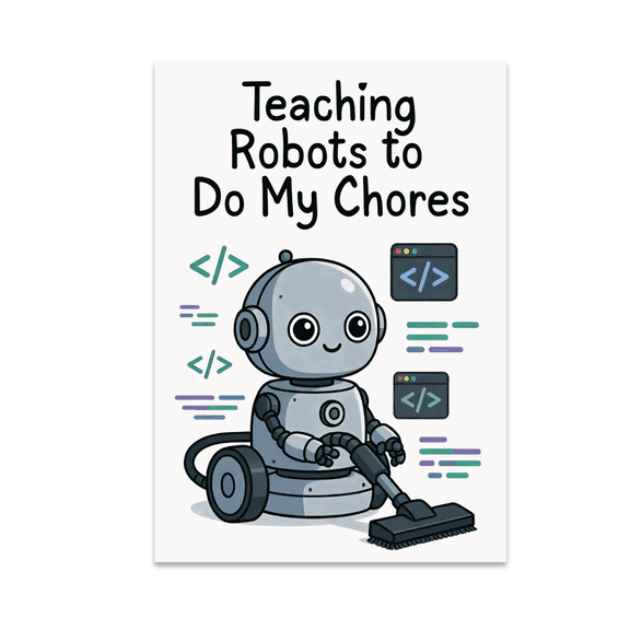 Teaching Robots to Do My Chores - Robotics Humor Lover - 13x19 Poster Print