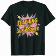 thumbnail image 1 of Teaching Spanish Is My Superpower Retro Comic Teacher T-Shirt, 1 of 5