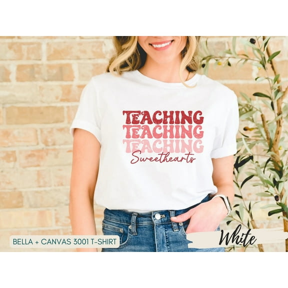 Teaching Sweethearts T-Shirt - Fun Pink Text Design for Valentine's Day