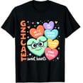 thumbnail image 1 of Teaching Sweethearts Teacher Valentine Heart Candy Graphic Black T-Shirt for Men and Women, 1 of 2