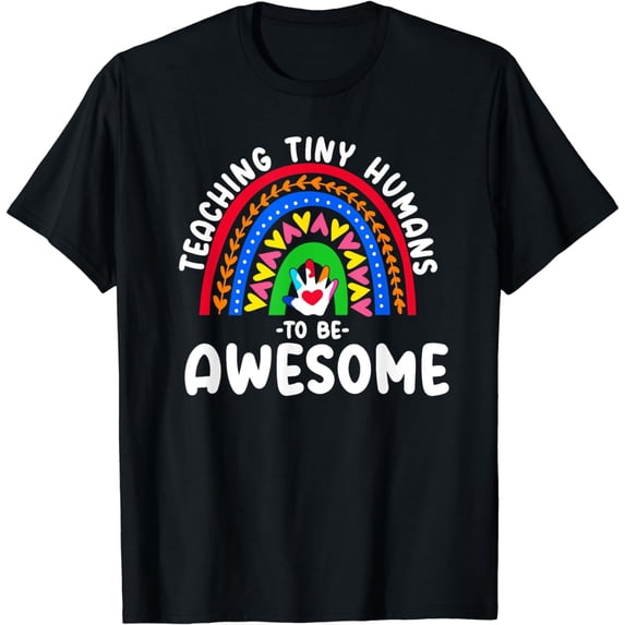 Teaching Tiny Humans To Be Awesome Pre K Teacher T-Shirt