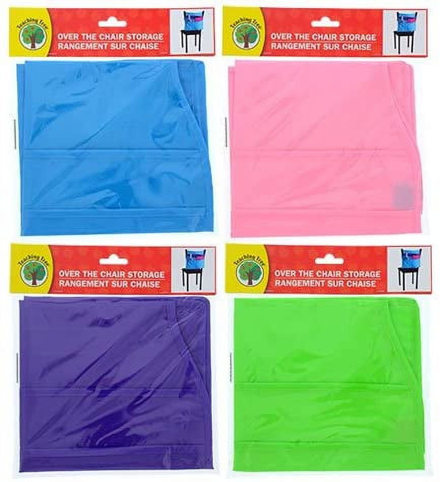 Teaching Tree OvertheChair Storage Covers, Set of 4 in Assorted Bright Colors for Kid's Art
