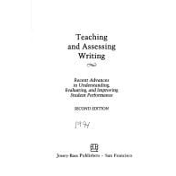 Pre-Owned Teaching and Assessing Writing (Hardcover) 1555426190 9781555426194