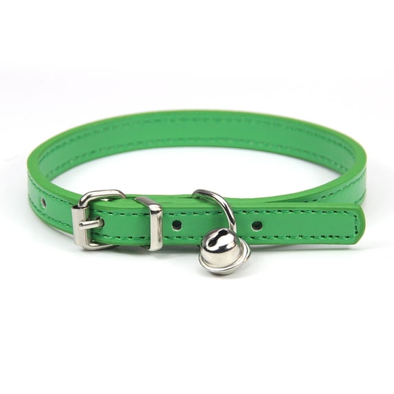 Teacup Dog Collar Adjustable with Bell - PU Leather Cat Collar for Small Dogs, Tiny Puppies, Kittens, Yorkies, and Extra Small Pets, Comfort Fit for Boy Girl Animals