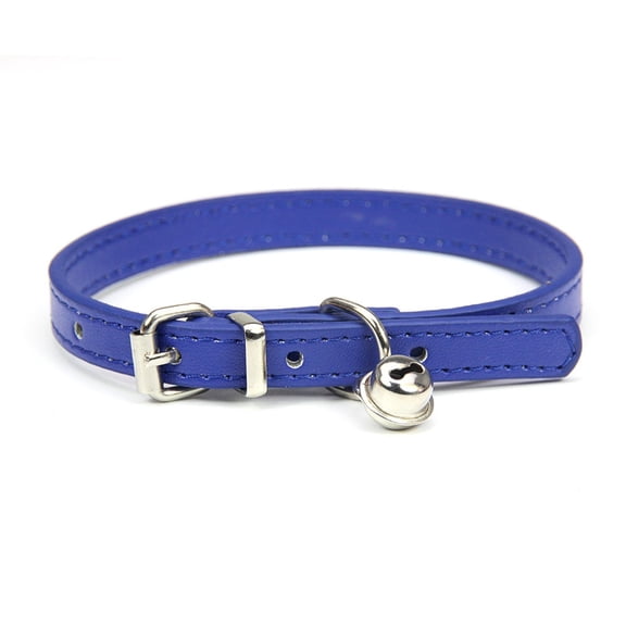 Teacup Dog Collar Adjustable with Bell - PU Leather Cat Collar for Small Dogs, Tiny Puppies, Kittens, Yorkies, and Extra Small Pets, Comfort Fit for Boy Girl Animals