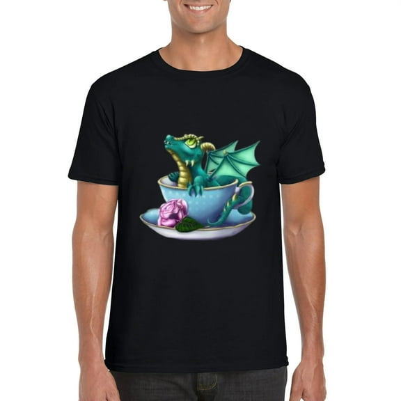 Teacup Dragon Cute Tiny Mythical Creature Fantasy Small T-Shirt, for men & women, up to size 5XL