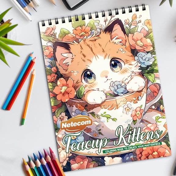 Netecom Old Fashion Christmas Coloring Book Spiral Bound for Adult, Premium Cover