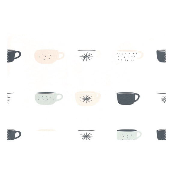 Teacup Pattern 12x18in Heat-Resistant Non-Slip Place Mat, Durable and Wrinkle-Resistant
