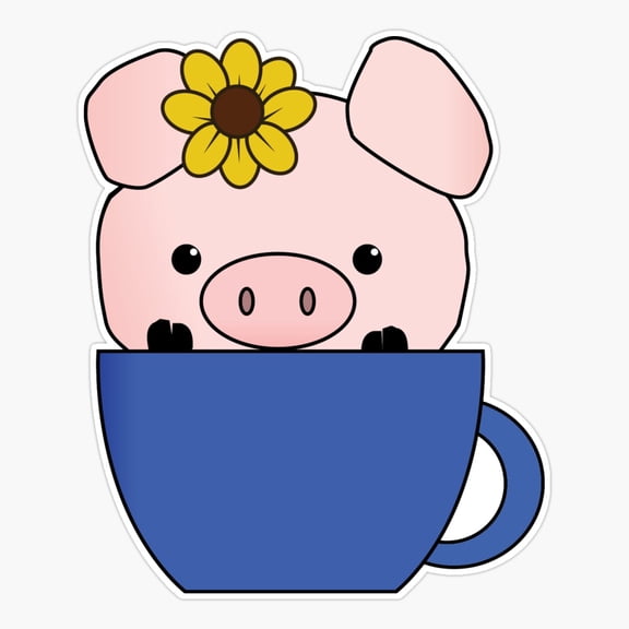 Teacup Pig Cute Animal Sticker
