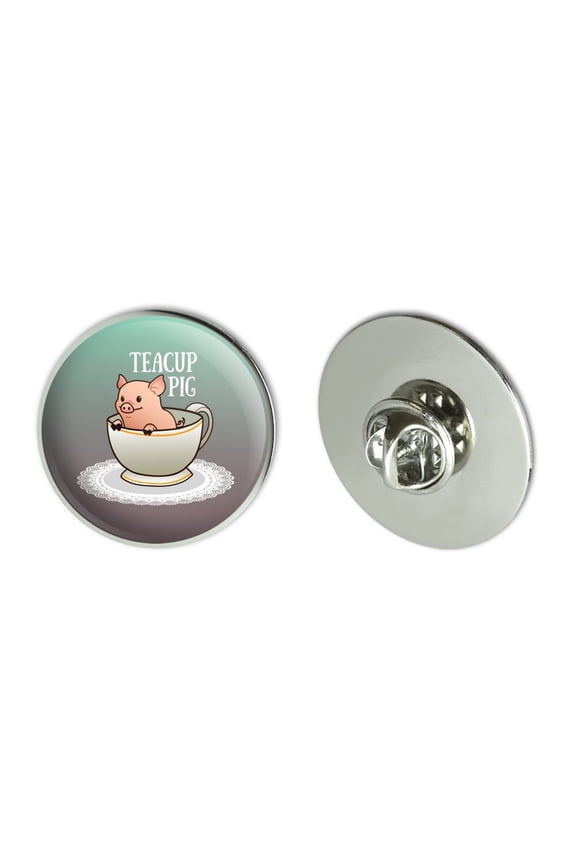 Teacup Pig Metal 1.1" Tie Tack Hat Lapel Pin Pinback