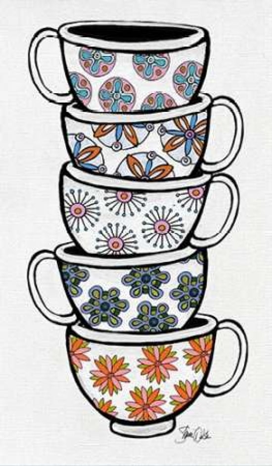 Teacups Canvas Art - Shanni Welsh (12 x 18)