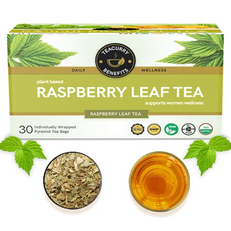 Teacurry Raspberry Tea Bags - 30 Tea Bags, 1 Month Pack - Helps With Women Health | Raspberry Leaf Tea