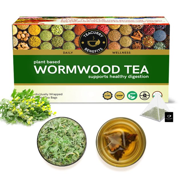 Teacurry Wormwood Tea (1 Month Pack, 30 Tea Bags) Helps With