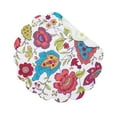thumbnail image 1 of Teagan Floral Cotton Quilted Round Placemats Set of 6 - Vibrant Reversible, 17", 1 of 4