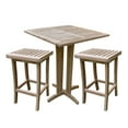 thumbnail image 1 of Teak 35-In Square Bar Table with two 29-In Bar Stools, 1 of 6