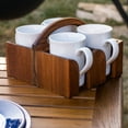 thumbnail image 1 of Teak 4 Mug Holder - 7-3/4" W x 8-1/2" H x 6" D, 1 of 5