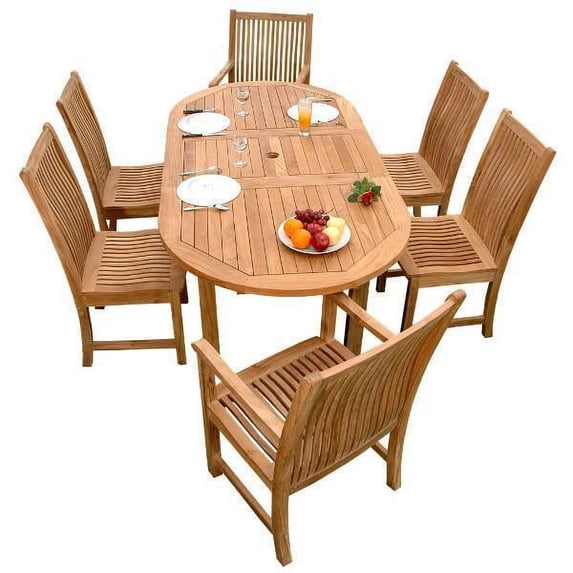 Teak Bahama Chicago 7-Pieces Dining Set