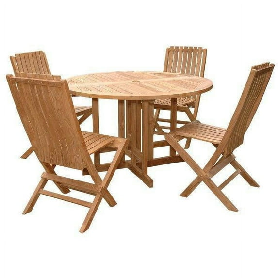 Teak Butterfly Comfort 5-Pieces Dining Table Set