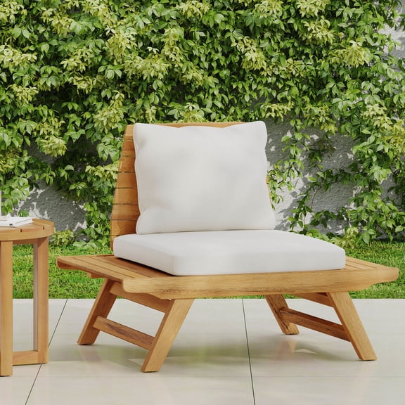 Teak - Colored Acacia Chair, Unique Design / Ideal for Outdoor Lounging, Stylish Look