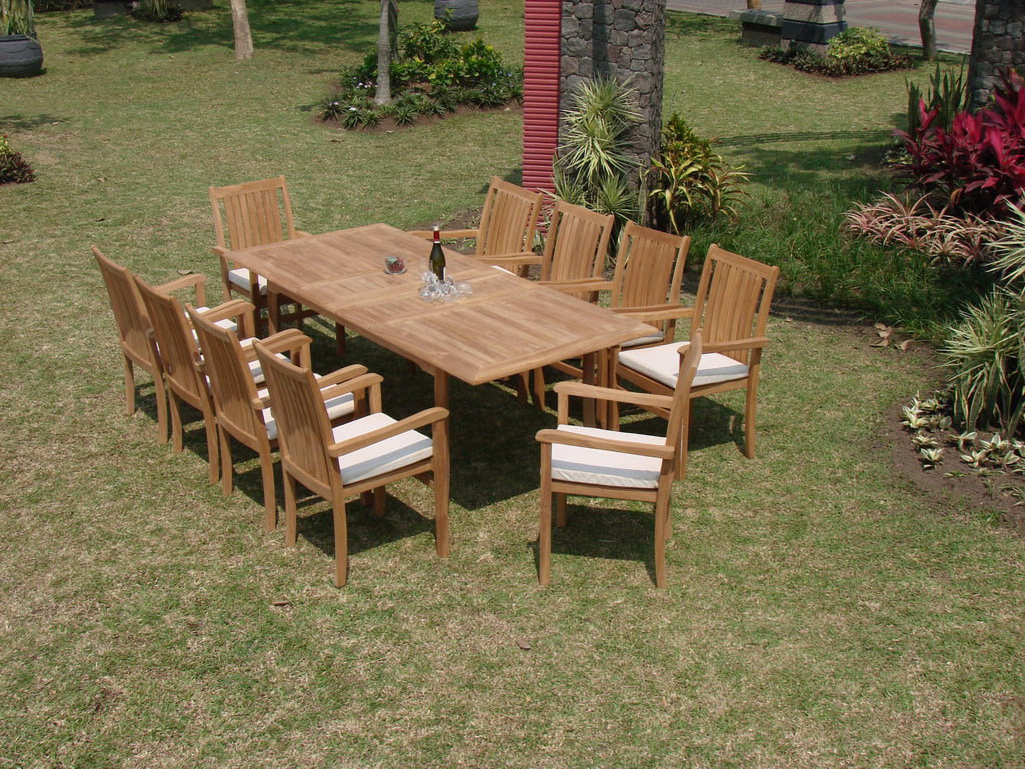 Teak Dining Set10 Seater 11 Pc 94" Rectangle Table And 10 Cahyo — free download