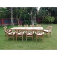 thumbnail image 1 of Teak Dining Set:10 Seater 11 Pc - Large 117" Mas Trestle Leg Rectangle Table And 10 Granada Stacking Arm Chairs Outdoor Patio Grade-A Teak Wood WholesaleTeak #WMDSGR7, 1 of 4