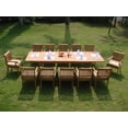 thumbnail image 1 of Teak Dining Set:12 Seater 13 Pc - Very Large 122" Caranasas Double Extension Rectangle Table 12 Giva Arm / Captain Chairs Outdoor Patio Grade-A Teak Wood WholesaleTeak #WMDSGV14, 1 of 4