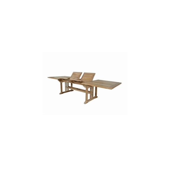 Teak Extension Table - Solid Wood Outdoor Dining Table - Seats 12-14 - with Umbrella Hole