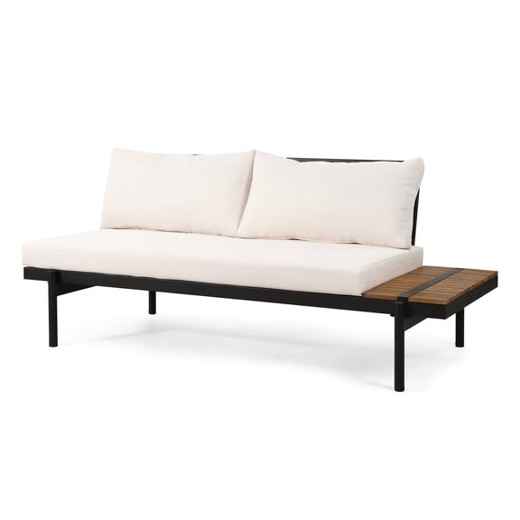 Teak Finish on Accent Wood - Water-Resistant Polyester Cushions - Patio Lounging - Comfortable Sofa