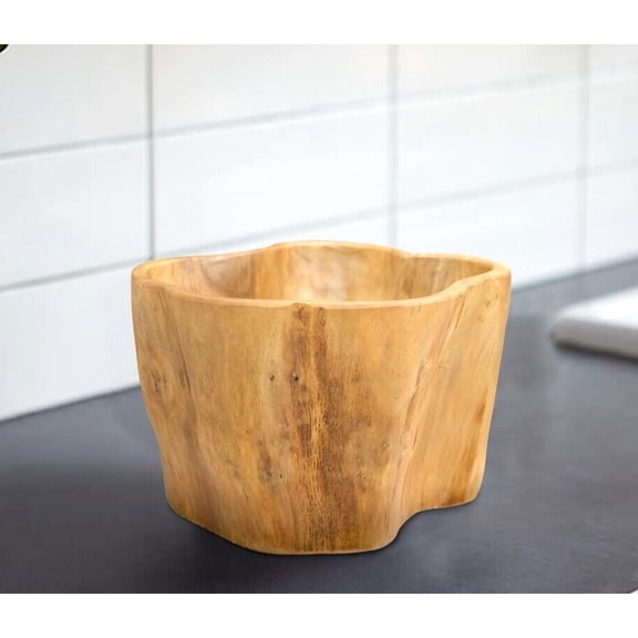 Teak Fruit Bowl Reclaimed Teak 8.3'' Tall Solid Teak Root Bowl Home Decor