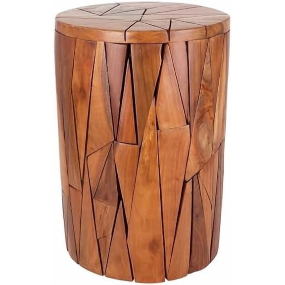Teak Garden Stool - Rustic Farmhouse Side Table/ Side Table - Indoor Outdoor End Table - Indoor Outdoor Stool - Unique End Table$$Furniture